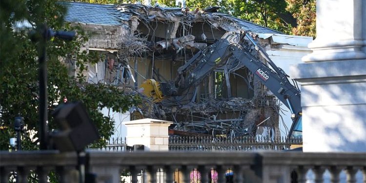 Trump breaks ground on massive White House ballroom project with private funding from ‘patriots’